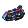 HERŞEYTREND 16 Mod RGB Işıklı Motosiklet Intercom Çift Telefon Destekli