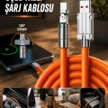 HERŞEYTREND 3 İn 1 Süper Hızlı Şarj Kablosu Android ve İOS Uyumlu Silikon Şarj Kablosu