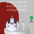 HERŞEYTREND 360 Derece Katlanabilir Solar LED Aydınlatma Çadır Lambası