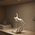 HERŞEYTREND 3D El Üzerinde İnsan Figürü Beyaz Minimal Masa Üstü Dekor