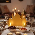 HERŞEYTREND 3D İki Mumlu Cami Dekor 2 Pilli LED Mum Hediyeli Masa Üstü Süs
