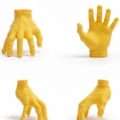 HERŞEYTREND 3D Sarı El Dekoratif Biblo 17x16 cm Modern Ev Aksesuarı