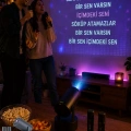 HERŞEYTREND 3ü 1 Arada Karaoke ve Projeksiyon Sistemi Çift Mikrofon Destekli