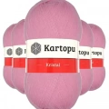 HERŞEYTREND 5 Adet Kristal Çift Katlı El Örgü Lif İpi Pembe K774 - kartopu mudanis