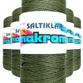 HERŞEYTREND 5 Adet Polyester Makrome İpi 2860 Haki Yeşil 100 gr