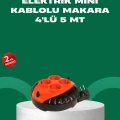 HERŞEYTREND 5 Metre Kablolu 4’lü Kırmızı Priz Makara