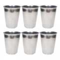HERŞEYTREND 6 Adet Paslanmaz Çelik Krom Bardak 9 x 7,5 x 5,5cm