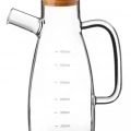 HERŞEYTREND 650 Ml Bambu Kapaklı Cam Yağdanlık Royaleks-70086