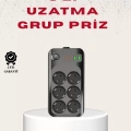 HERŞEYTREND 6’lı Grup Priz Termal Korumalı USB Type-C Çoklu Priz 2 Metre Kablo