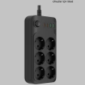 HERŞEYTREND 6’lı Grup Priz Termal Korumalı USB Type-C Çoklu Priz 2 Metre Kablo