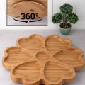 HERŞEYTREND 7 Bölmeli Döner Bambu Sunum Tabağı Royaleks-KDS3030
