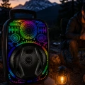 HERŞEYTREND 8 İnç Karaoke Hoparlör USB AUX FM Destekli Işıklı Speaker