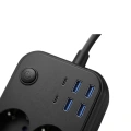 HERŞEYTREND Akım Korumalı Çoklu Priz 4 USB 2 Type C 4 Priz Güvenli ve Hızlı Şarj