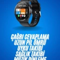 HERŞEYTREND Amoled Ekran Metal Deri Silikon Kordonlu Uyku ve Sağlık Takibi