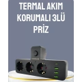 HERŞEYTREND Anahtarlı Çoklu Priz 3 USB 1 Type-C Hızlı Şarj Destekli