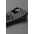 HERŞEYTREND Apple İphone 12 Kılıf Range Yüzüklü Silikon - Siyah-kırmızı