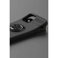 HERŞEYTREND Apple İphone 12 Mini Kılıf Range Yüzüklü Silikon - Siyah-kırmızı
