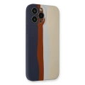 HERŞEYTREND Apple İphone 13 Pro Kılıf Ebruli Lansman Silikon - Lacivert-krem
