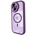HERŞEYTREND Apple İphone 14 Pro Max Kılıf Teleskop Lens Magsafe Silikon Kapak - Derin Mor