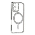 HERŞEYTREND Apple İphone 16 Kılıf Joke Simli Magneticsafe Kılıf - Gümüş