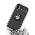 HERŞEYTREND Apple İphone Xs Max Kılıf Range Yüzüklü Silikon - Siyah