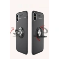 HERŞEYTREND Apple İphone Xs Max Kılıf Range Yüzüklü Silikon - Siyah-gold