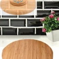 HERŞEYTREND Bambu Döner Standlı 35 cm Lüx Sunum Tabağ Royaleks-BLS3535DBNR