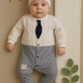 HERŞEYTREND Battaniyeli Tulumlu Erkek Bebek Set %100 Pamuk