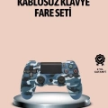 HERŞEYTREND Bluetooth Kablosuz PS4 Gamepad Çift Motorlu Siyah Controller