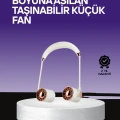 HERŞEYTREND Boyun Askılı Katlanabilir Fan 1000 mAh USB Şarjlı Taşınabilir