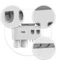 HERŞEYTREND Çift Dispenserli Diş Macunu Sıkacağı 6 Fırçalık Bardaklı Banyo Organizer