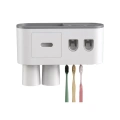 HERŞEYTREND Çift Dispenserli Diş Macunu Sıkacağı 6 Fırçalık Bardaklı Banyo Organizer