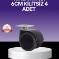 HERŞEYTREND Çok Amaçlı Kilitsiz Masa Ayağı Tekerleği 6 cm
