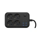 HERŞEYTREND Çoklu Priz ve USB Şarj Ünitesi 4 Soket 2 Type C Güvenli Enerji Yönetimi