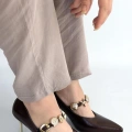HERŞEYTREND Conne Kahverengi Cilt Stiletto Ayakkabı