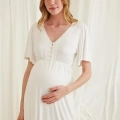 HERŞEYTREND  Dantelli Önü Düğmeli Hamile Lohusa Gecelik
