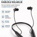 HERŞEYTREND Dijital Batarya Göstergeli Bluetooth Özellikli Boyun Askılı Kulaklık