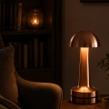 HERŞEYTREND Dokunmatik Mantar Gece Lambası Bronz LED Masa Aydınlatması