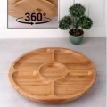 HERŞEYTREND Döner Bambu Sunum Tabağı 5 Bölmeli 25 Cm Royaleks-BLS DS2525