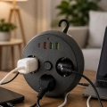 HERŞEYTREND Ev Ofis İçin Çoklu Priz 3 Priz 3 USB Type C Güvenli Enerji Yönetimi