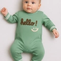HERŞEYTREND Hello Nakışlı % 100 Pamuk Erkek Bebek Tulum
