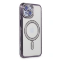 HERŞEYTREND İphone 13 Kılıf Joke Simli Magneticsafe Kılıf - Derin Mor