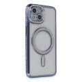 HERŞEYTREND İphone 13 Kılıf Joke Simli Magneticsafe Kılıf - Mavi
