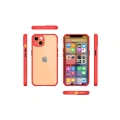 HERŞEYTREND İphone 13 Mini Kılıf Miami Şeffaf Silikon - Kırmızı
