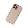 HERŞEYTREND İphone 13 Pro Kılıf Coco Deri Silikon Kapak - Pembe