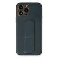 HERŞEYTREND İphone 13 Pro Kılıf Coco Deri Standlı Kapak - Mavi