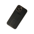 HERŞEYTREND İphone 13 Pro Kılıf Coco Deri Standlı Kapak - Siyah