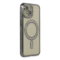 HERŞEYTREND İphone 14 Kılıf Joke Simli Magneticsafe Kılıf - Gri