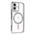 HERŞEYTREND İphone 16 Kılıf Joke Simli Magneticsafe Kılıf - Gümüş