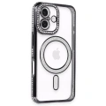 HERŞEYTREND İphone 16 Kılıf Joke Simli Magneticsafe Kılıf - Siyah